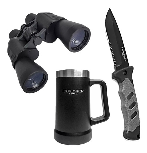 Binocular Largavista 10x50 Jarra Térmica Cuchillo Caza Pesca