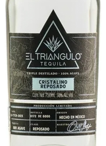 Tequila El Triangulo Reposado Cristalino 750 Ml