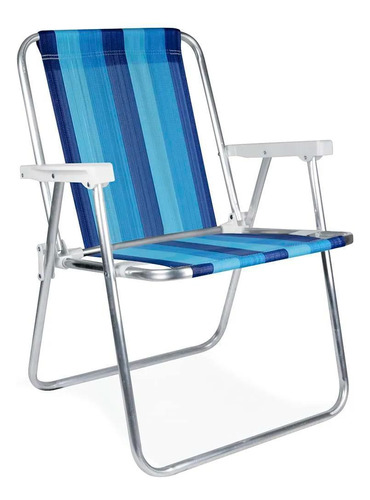 Cadeira Alta Praia Mor Alumínio Ref.2101 - Azul 110kg