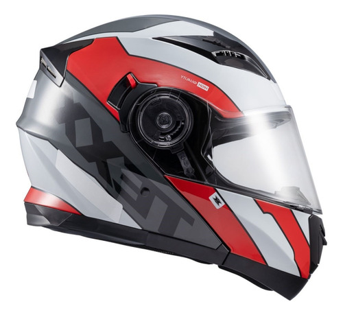 Capacete Texx Gladiator V3 Reisen Vermelho Branco