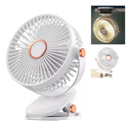 Ventilador De Escritorio Con Luz Led Recargable Y Colgante