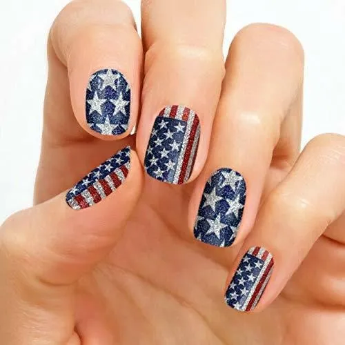 Color Street Tiras De Esmalte De Uñas Flagtime Gal