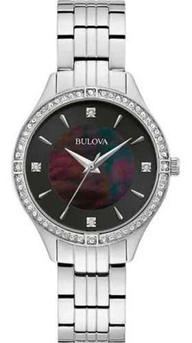 Reloj Bulova Mujer Grabado De Regalo Madre Perla Swarovski