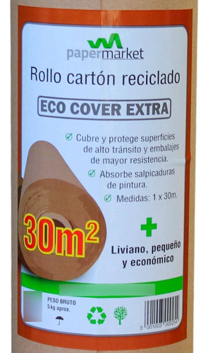 Eco Cover Extra, Rollo De Carton Reciclado 1x30metros