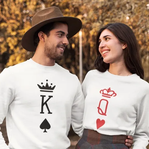 Sudaderas De Parejas Love Duo Amor King Queen Novios Bl