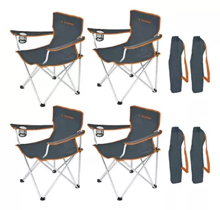 Silla De Playa Camping Portátil Plegable 4 Unidades, Truper