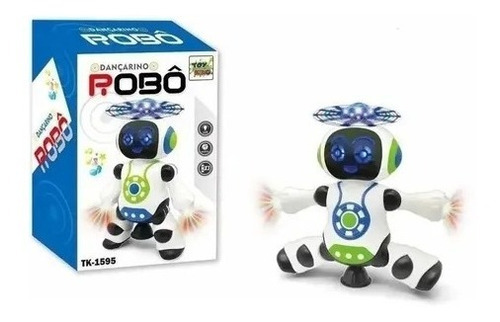 Robô Dançarino Brinquedo Musical Divertido Cor Branco