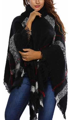 Poncho Mujer Chal Capa Invierno Calientito Colores Sweater