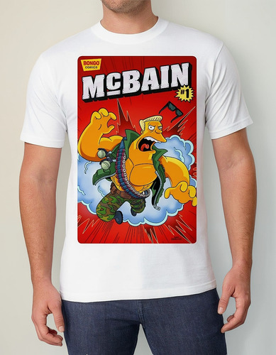 Playera Mc Bain Simpsons Algodón Peinado 100%
