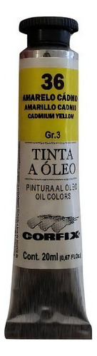 Tinta A Óleo Corfix 20ml Amarelo Cádmio 36 G3
