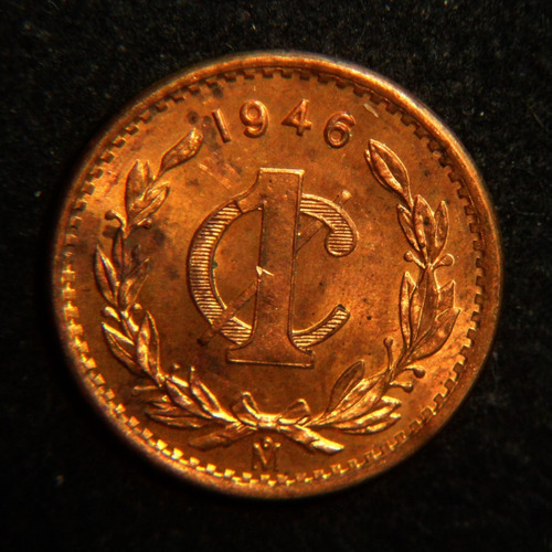 Moneda 1 Centavo 1946 Con Brillo Bu Monograma Bronce