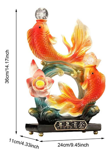 Estatua De Pescado Chino Ornamento De Escritorio Decoración