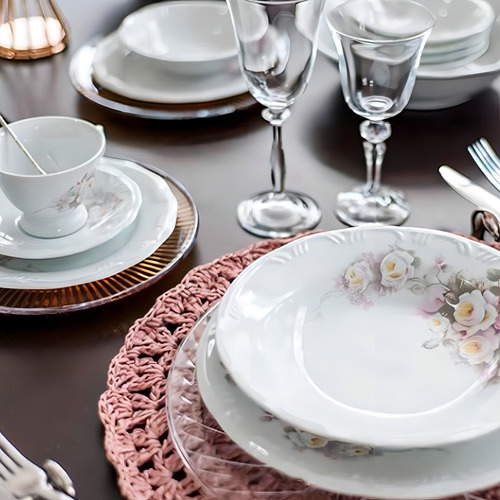 10 Prato Raso 10 Fundo 10 Sobremesa Porcelana Schmidt Eterna
