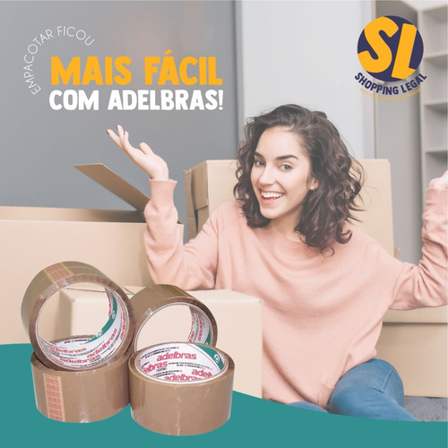 Imagem 4 de 6 de Kit 5 Fitas Empacotamento Transparente 24mmx50m - Adelbras