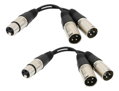 2 Piezas Audio Micrófono Cable Xlr Hembra A 2 Macho Pro