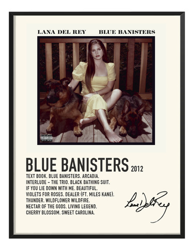 Poster Lana Del Rey Album Tracklist Blue Banisters 80x40