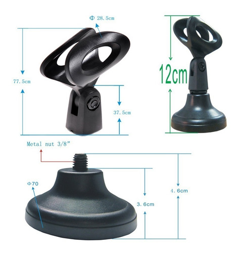 Pie Microfono De Mesa Stand Base Redonda Mini Pie Adaptable