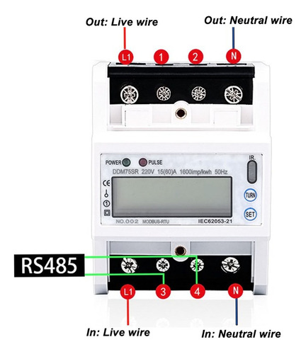 For Medidor De Energía Digital Monofásico Lcd Kwh 15-60a
