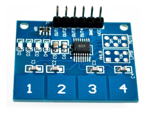 Teclado Capacitivo 4 Teclas Touch Pad Ttp224 Arduino Nubbeo