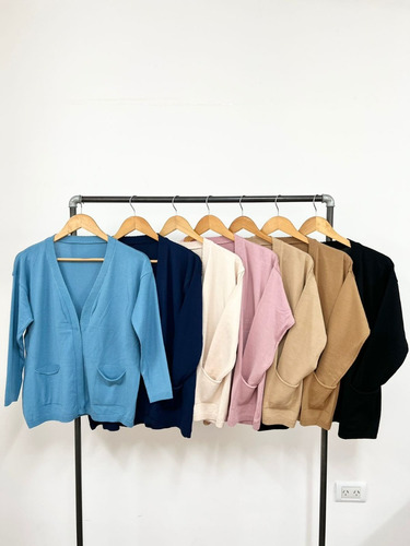Saco Largo Abierto De Lycra Sin Boton - Talle M A Xl
