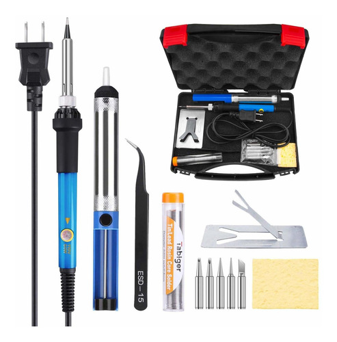 Imagen 1 de 7 de Tabiger Kit De Soldador 60w 110v-temperatura Ajustable