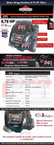 Motor Explosion Brigg Stratton 675exi 163cc Cesped Nafta