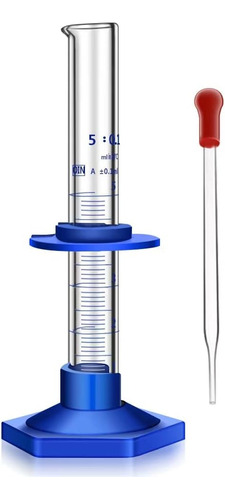 Probeta Vidrio Borosilicato 5ml + Gotero De Vidrio