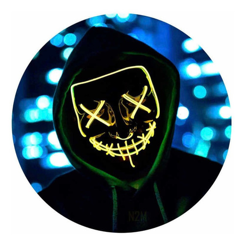 Mascara Luz Led La Purga Halloween The Purge Colores Color Verde