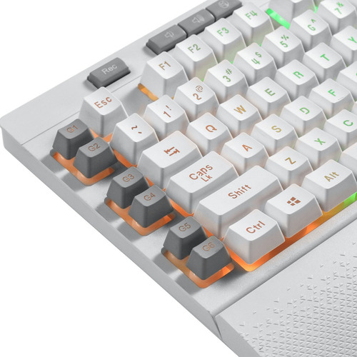 Imagen 5 de 5 de Teclado Gamer Membrana Shiva K512w Rgb Blanco Redragon Español Latinoamérica