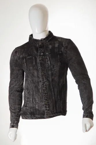 Chamarra De Mezclilla Para Hombre De Cuello Mao