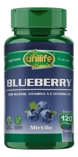 Arandanos Blueberry 120 Caps Selenio Vitaminas A, B3 Vegano 