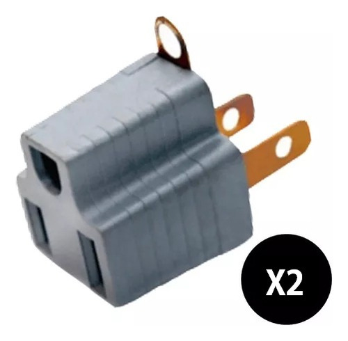 Adaptador P/enchufe De 3 Polos A 2 Polos 125v 15a