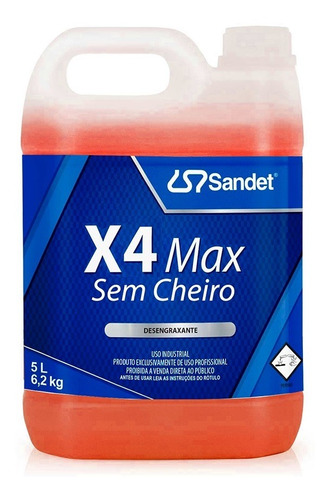 Desengraxante X4 Max Sem Cheiro 5 Litros Sandet
