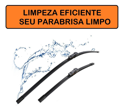 Par Palhetas Vw Virtus Limpador De Parabrisa Silicone Chuva Preto
