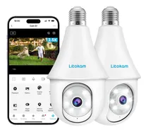 Comprar Litokam 2 Cámaras Bombilla 4 Mp 2.4 Ghz 2k Inalámbricas Mmg