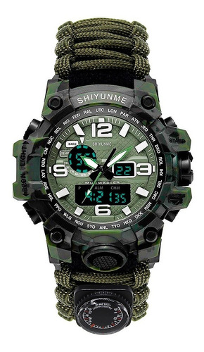 Reloj De Supervivencia Táctico Paracord, Brújula Y Silbato