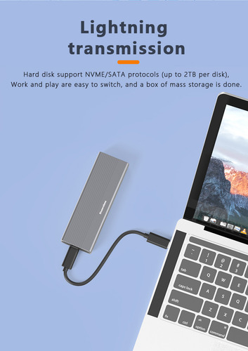 Enclosure M.2 Nvme Sata 10gb/s Usb-c A Usb-a Usb3.1 Case