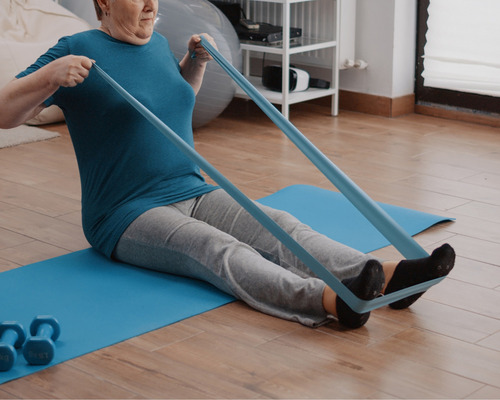 Faixa Elástica Para Fisioterapia Yoga Alongamento Pilates Cor Roxo