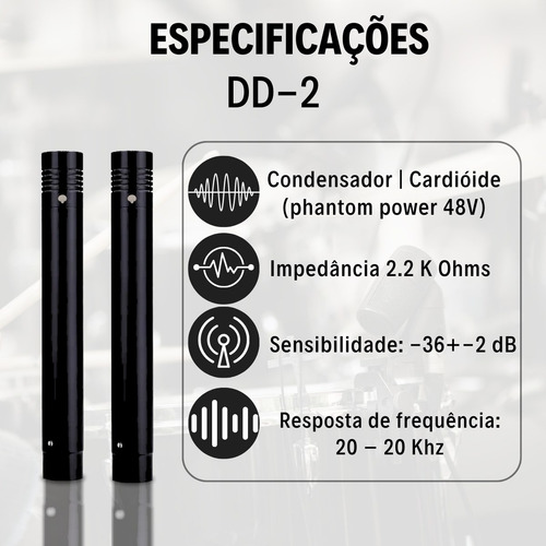 Kit De Microfone Para Bateria 7 Peças Dylan Dd-7 + Hard Case