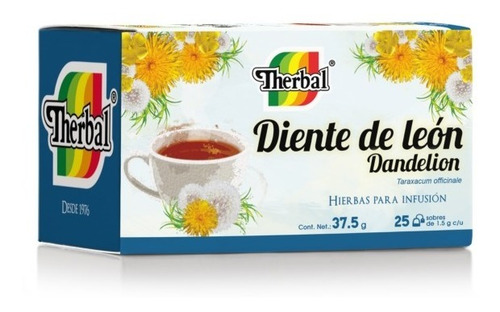 Imagen 1 de 6 de Therbal Té Diente De Leon Dandelion Hierbas 25 Sobres