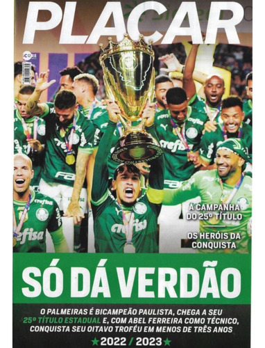 Poster Time Palmeiras Campeão Paulista Só Dá Verdão