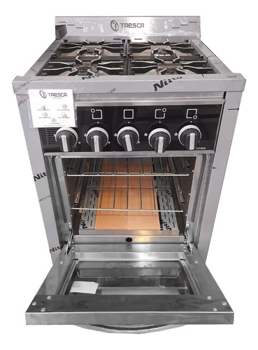 Cocina Industrial 4 Hornallas Taesca Acero Inox 55 Cm