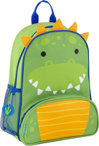 Mochila Para Ninos - Dinosaurio Verde/amarillo