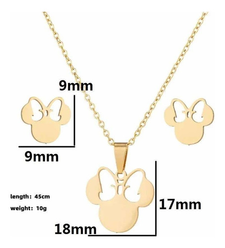 C Collar Y Aros Minnie Mouse De Acero Quirúrgico