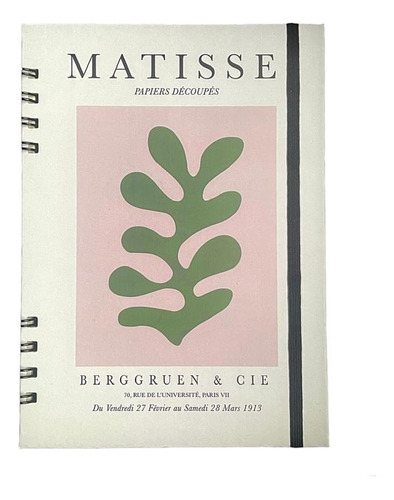 Cuaderno Tapa Dura Forrada,(hojas Lisas) Henri Matisse Color Verde