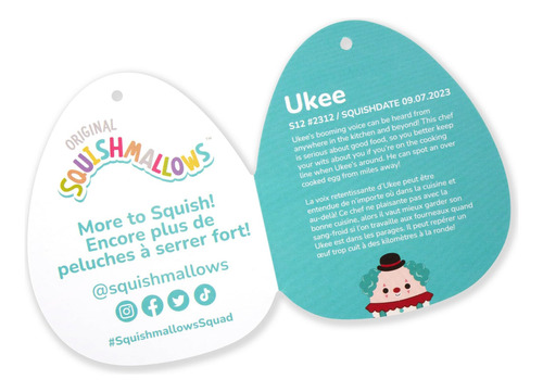 Squishmallows Palhaço Ukee Original De 12 Polegadas Com Cabe