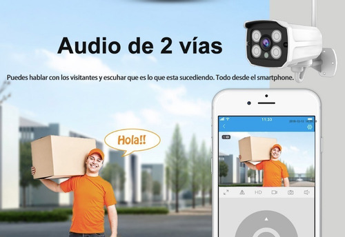 Cámara Inalámbrica Ip Wifi Exterior- Audio 2 Vías - 3mp Uhd