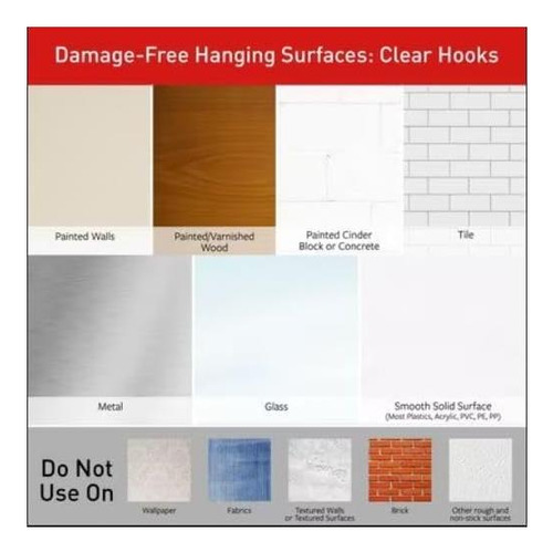 3m Comando Clear Clear Indoor Hooks, 60 Hooks Y 64 Tiras