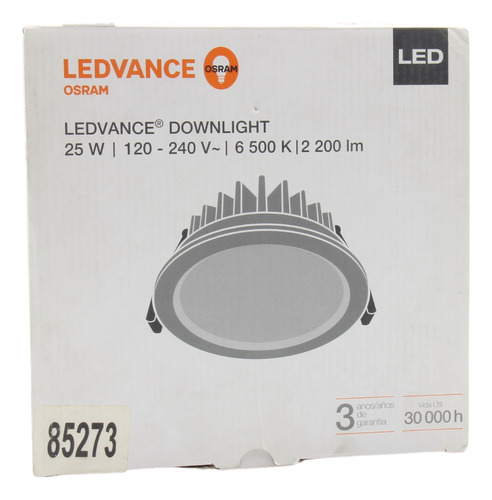 Luminario Led Downlight De Empotrar Ledvance 25w 6500k 85273