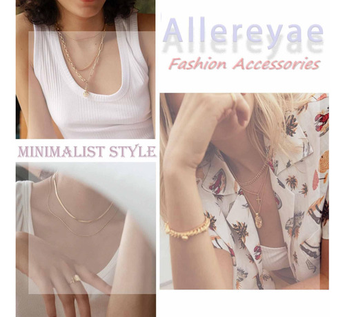 Allereyae Collar Con Colgante De Estrella En Capas Vintage,